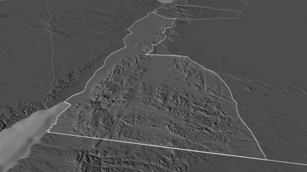 Ampliar Aqaba Provincia Jordania Esbozado Perspectiva Oblicua Mapa Elevación Bilevel —  Fotos de Stock