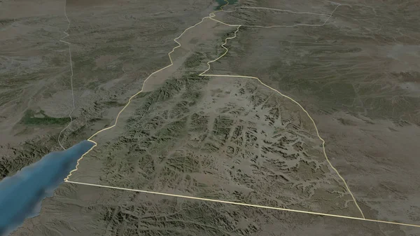 Ampliar Aqaba Provincia Jordania Esbozado Perspectiva Oblicua Imágenes Satélite Renderizado — Foto de Stock