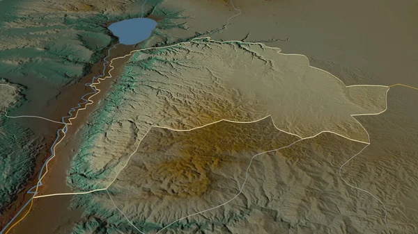 Zoom Irbid Provincia Giordania Delineato Prospettiva Obliqua Mappa Topografica Rilievo — Foto Stock