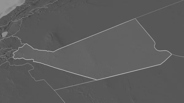 Ampliar Mafraq Provincia Jordania Esbozado Perspectiva Oblicua Mapa Elevación Bilevel — Foto de Stock