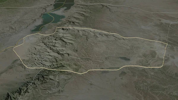 Zoom Tafilah Provincie Jordanië Geschetst Obliek Perspectief Satellietbeelden Weergave — Stockfoto