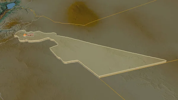 Збільшити Вплив Зарку Провінція Йорданія Було Експропрійовано Неймовірна Перспектива Карта — стокове фото