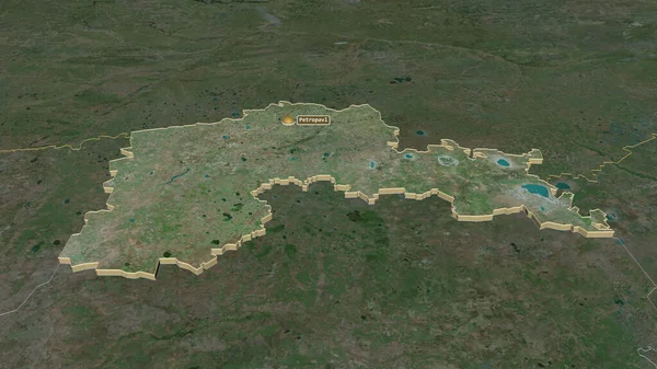 Ampliar Norte Kazajstán Región Kazajstán Extruido Perspectiva Oblicua Imágenes Satélite — Foto de Stock
