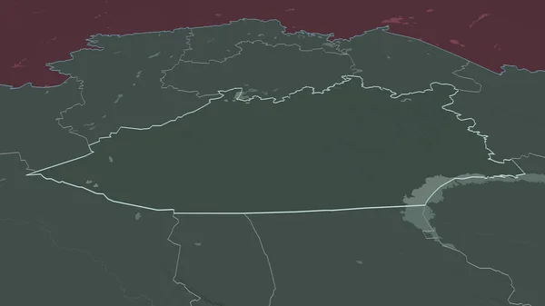 Увеличьте Изображение Караганды Регион Казахстана Непристойная Перспектива Цветная Карта Административного — стоковое фото