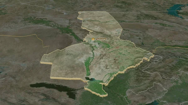 Ampliar Kazajstán Del Sur Región Kazajstán Extruido Perspectiva Oblicua Imágenes — Foto de Stock