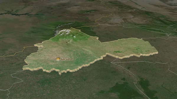 Приблизь Бангому Округ Кения Экструдированной Непристойная Перспектива Спутниковые Снимки Рендеринг — стоковое фото