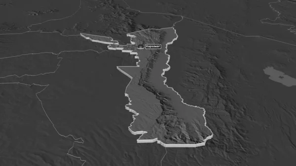 Zoom Elgeyo Marakwet Contea Del Kenya Estruso Prospettiva Obliqua Mappa — Foto Stock