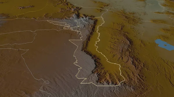 Zoom Elgeyo Marakwet Município Quênia Delineado Perspectiva Oblíqua Mapa Topográfico — Fotografia de Stock