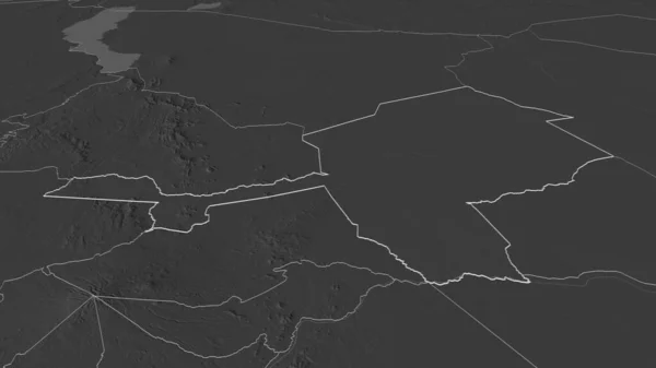 Zoom Isiolo Contea Del Kenya Delineato Prospettiva Obliqua Mappa Elevazione — Foto Stock