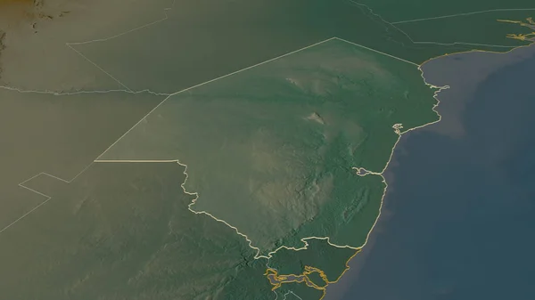 Powiększ Obraz Kilifi Hrabstwo Kenia Perspektywa Ukośna Mapa Pomocy Topograficznej — Zdjęcie stockowe