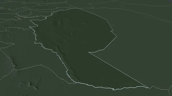 Enfoque Kitui Condado Kenia Esbozado Perspectiva Oblicua Mapa Coloreado Tocado — Foto de Stock