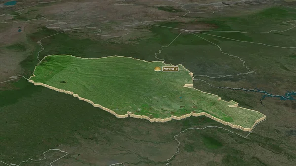 Kenya Nın Murang Ilçesine Yakınlaştırın Belirsiz Bir Bakış Açısı Uydu — Stok fotoğraf