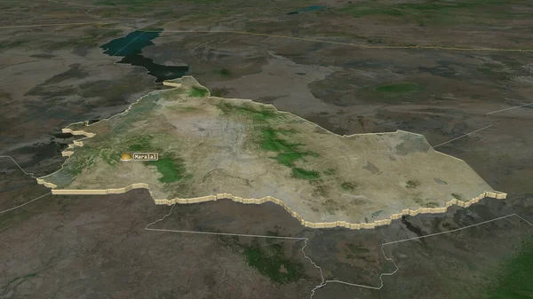 Zoom Sur Samburu Comté Kenya Extrudé Perspective Oblique Imagerie Satellite — Photo