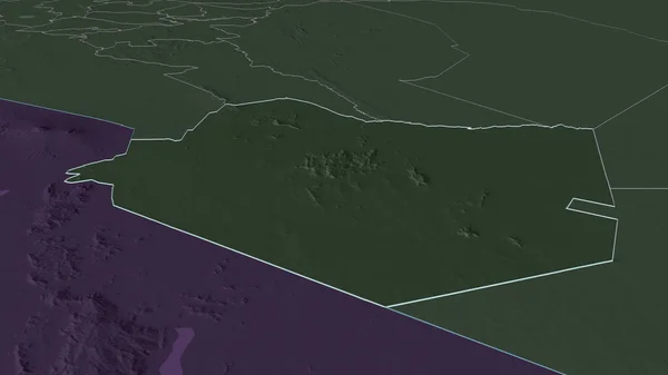 Zoom Taita Taveta Contea Del Kenya Delineato Prospettiva Obliqua Mappa — Foto Stock