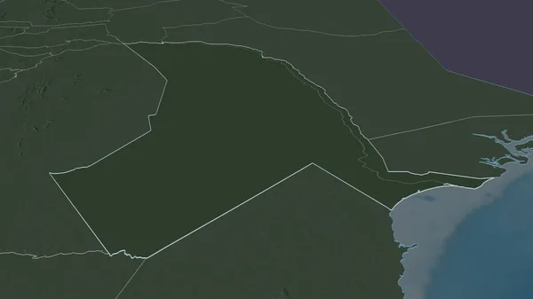 Enfoque Río Tana Condado Kenia Esbozado Perspectiva Oblicua Mapa Coloreado — Foto de Stock