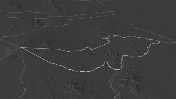 Zoom Tharaka Nithi Contea Del Kenya Delineato Prospettiva Obliqua Mappa — Foto Stock