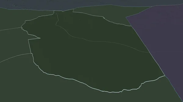 Zoom Wajir Contea Del Kenya Delineato Prospettiva Obliqua Mappa Colorata — Foto Stock
