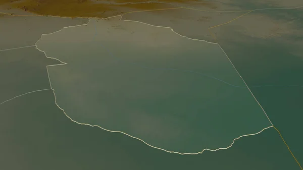 Ampliar Wajir Condado Kenia Esbozado Perspectiva Oblicua Mapa Topográfico Relieve — Foto de Stock