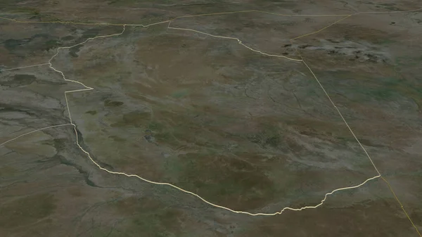 Zoom Wajir Provincie Kenia Geschetst Obliek Perspectief Satellietbeelden Weergave — Stockfoto