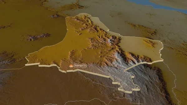 Ampliar West Pokot Condado Kenia Extruido Perspectiva Oblicua Mapa Topográfico — Foto de Stock