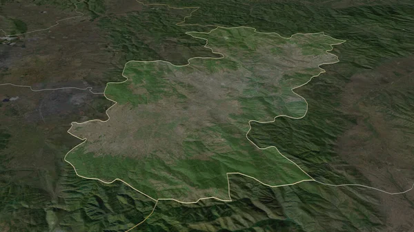 Увеличьте Гнилане Район Косово Непристойная Перспектива Спутниковые Снимки Рендеринг — стоковое фото