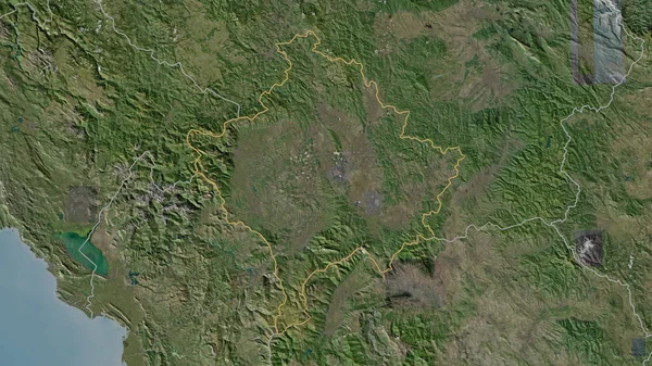 Umrissene Form Des Kosovo Gebiets Satellitenbilder Rendering — Stockfoto