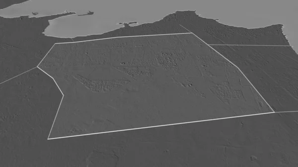 Ampliar Sobre Farwaniyah Provincia Kuwait Esbozado Perspectiva Oblicua Mapa Elevación — Foto de Stock