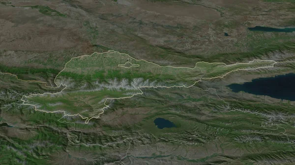 Збільшився Рівень Чуй Провінція Киргизстан Неймовірна Перспектива Супутникові Знімки Візуалізація — стокове фото