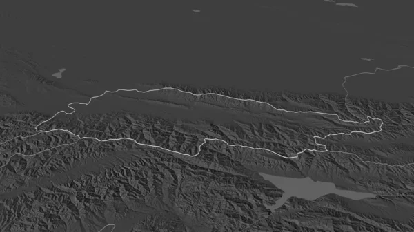 Увеличь Талас Провинция Кыргызстан Непристойная Перспектива Карта Высоты Билевель Поверхностными — стоковое фото