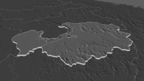 Zoom Attapu Provincia Del Laos Estruso Prospettiva Obliqua Mappa Elevazione — Foto Stock