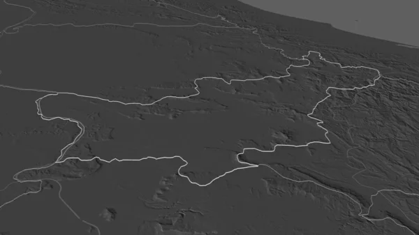Zoom Saravan Provincia Del Laos Delineato Prospettiva Obliqua Mappa Elevazione — Foto Stock