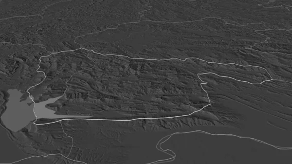 Zoom Xaisomboun Regione Speciale Del Laos Delineato Prospettiva Obliqua Mappa — Foto Stock