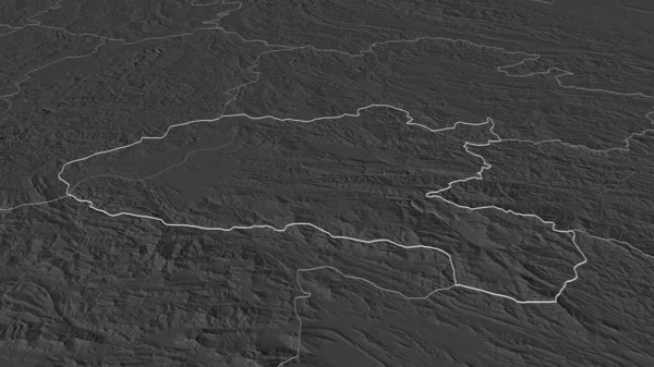 Zoom Xiangkhoang Provincia Del Laos Delineato Prospettiva Obliqua Mappa Elevazione — Foto Stock