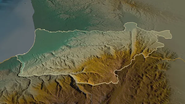 Zoom Akkar Governatorato Del Libano Delineato Prospettiva Obliqua Mappa Topografica — Foto Stock