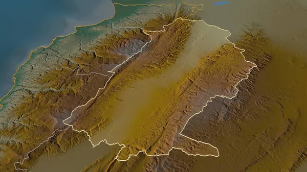 Baalbak Hermel レバノン政府 のズームアウト概要 嘘の見方だ 地表水と地形救援マップ 3Dレンダリング — ストック写真