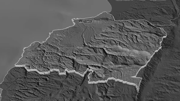 Удар Нанесен Северу Провинция Ливан Непристойная Перспектива Карта Высоты Билевель — стоковое фото