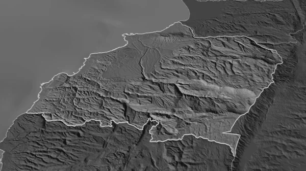 レバノン政府 にズームアウト概要 嘘の見方だ 地表水と二階の標高マップ 3Dレンダリング — ストック写真