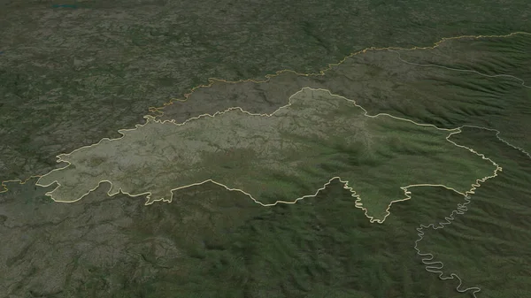 Powiększ Bereę Dzielnica Lesotho Perspektywa Ukośna Zdjęcia Satelitarne Renderowanie — Zdjęcie stockowe