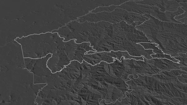 Ampliar Mafeteng Distrito Lesotho Esbozado Perspectiva Oblicua Mapa Elevación Bilevel — Foto de Stock