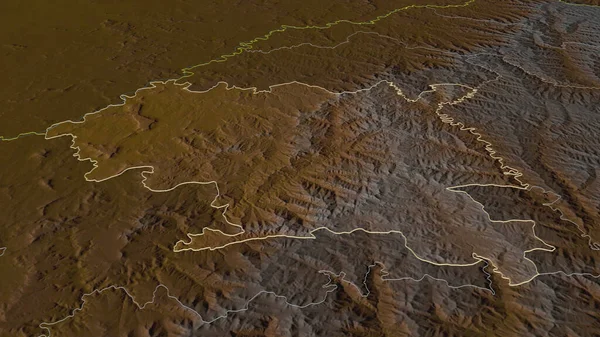 Zoom Maseru Distrito Lesoto Delineado Perspectiva Óbvia Mapa Topográfico Relevo — Fotografia de Stock