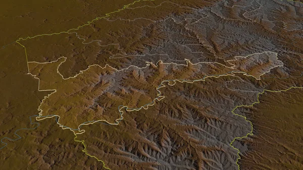 Збільшити Мохале Гук Район Лесото Накреслено Неймовірна Перспектива Карта Рельєфу — стокове фото