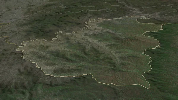 Quthing レソト地区 でズームアウト概要 嘘の見方だ 衛星画像 3Dレンダリング — ストック写真