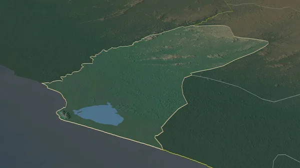 Inzoomen Grand Cape Mount Provincie Liberia Geschetst Obliek Perspectief Topografische — Stockfoto