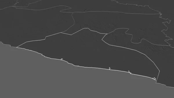 Μεγέθυνση Στο Grand Kru Κομητεία Της Λιβερίας Περιγράφεται Λήθη Προοπτική — Φωτογραφία Αρχείου