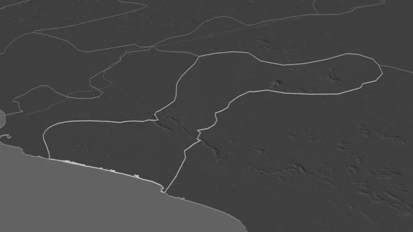 Zoom Sur Margibi Comté Libéria Esquissé Perspective Oblique Carte Altitude — Photo