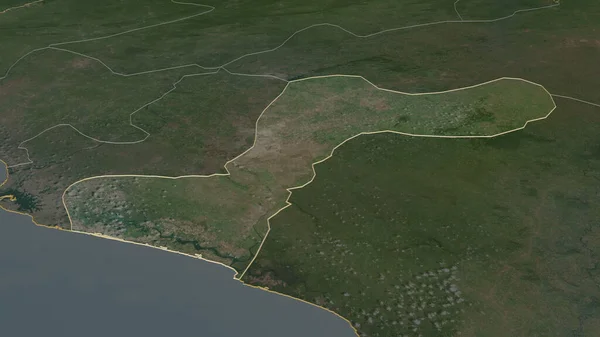 Ampliar Margibi Condado Liberia Esbozado Perspectiva Oblicua Imágenes Satélite Renderizado — Foto de Stock