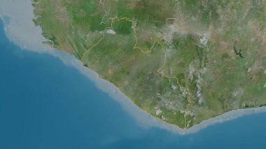 Liberya bölgesinin ana hatları. Uydu görüntüleri. 3B görüntüleme