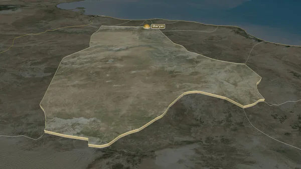 Jabal Gharbi リビアの地区 で拡大してください 嘘の見方だ 衛星画像 3Dレンダリング — ストック写真
