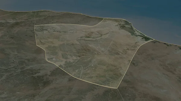 Zoom Misratah Distretto Della Libia Delineato Prospettiva Obliqua Immagini Satellitari — Foto Stock