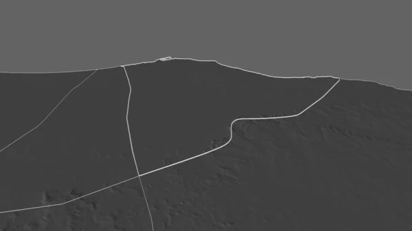Powiększ Trypolis Dystrykt Libia Przedstawione Perspektywa Ukośna Dwupoziomowa Mapa Wysokości — Zdjęcie stockowe